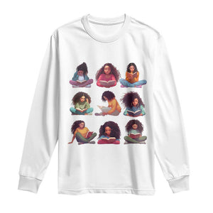 Black History Month Long Sleeve Shirt Reading Book African Smart Melanin Women Girls TS09 White Print Your Wear