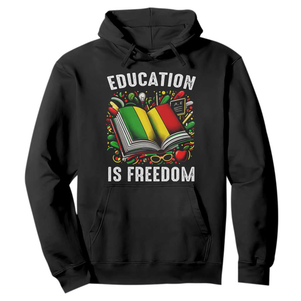 Black History Month Hoodie Education Is Freedom Reading Books Teacher TS09 Black Printyourwear