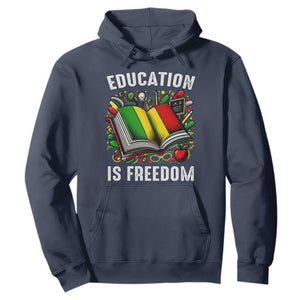 Black History Month Hoodie Education Is Freedom Reading Books Teacher TS09 Navy Printyourwear