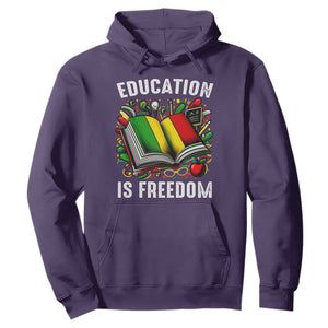 Black History Month Hoodie Education Is Freedom Reading Books Teacher TS09 Purple Printyourwear