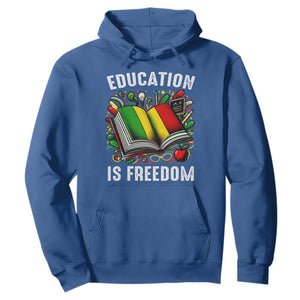 Black History Month Hoodie Education Is Freedom Reading Books Teacher TS09 Royal Blue Printyourwear