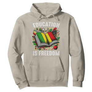 Black History Month Hoodie Education Is Freedom Reading Books Teacher TS09 Sand Printyourwear