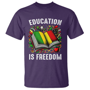 Black History Month T Shirt Education Is Freedom Reading Books Teacher TS09 Purple Printyourwear