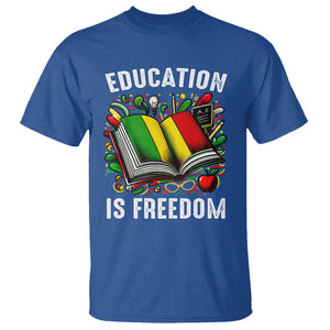 Black History Month T Shirt Education Is Freedom Reading Books Teacher TS09 Royal Blue Printyourwear