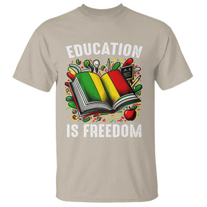 Black History Month T Shirt Education Is Freedom Reading Books Teacher TS09 Sand Printyourwear