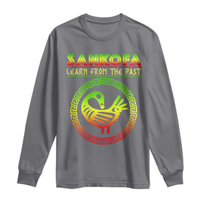 Black History Month Long Sleeve Shirt Sankofa Learn From The Past African Bird TS09 Charcoal Print Your Wear