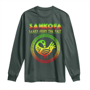 Black History Month Long Sleeve Shirt Sankofa Learn From The Past African Bird TS09 Dark Forest Green Print Your Wear