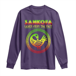 Black History Month Long Sleeve Shirt Sankofa Learn From The Past African Bird TS09 Purple Print Your Wear