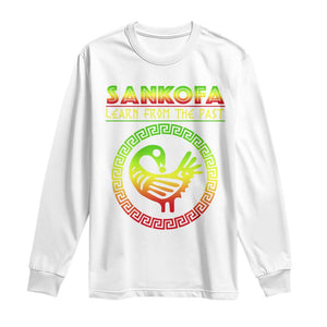 Black History Month Long Sleeve Shirt Sankofa Learn From The Past African Bird TS09 White Print Your Wear