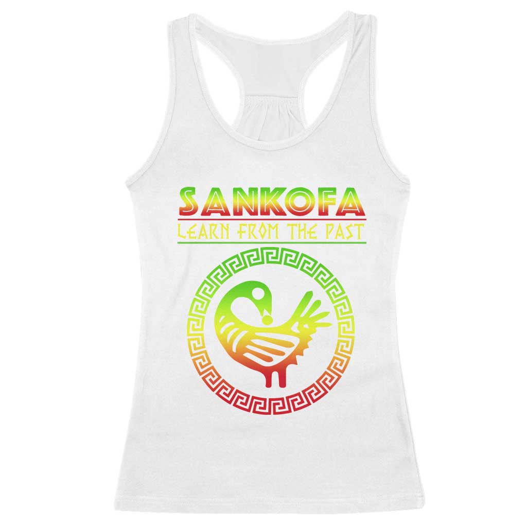 Black History Month Racerback Tank Top Sankofa Learn From The Past African Bird TS09 White Print Your Wear