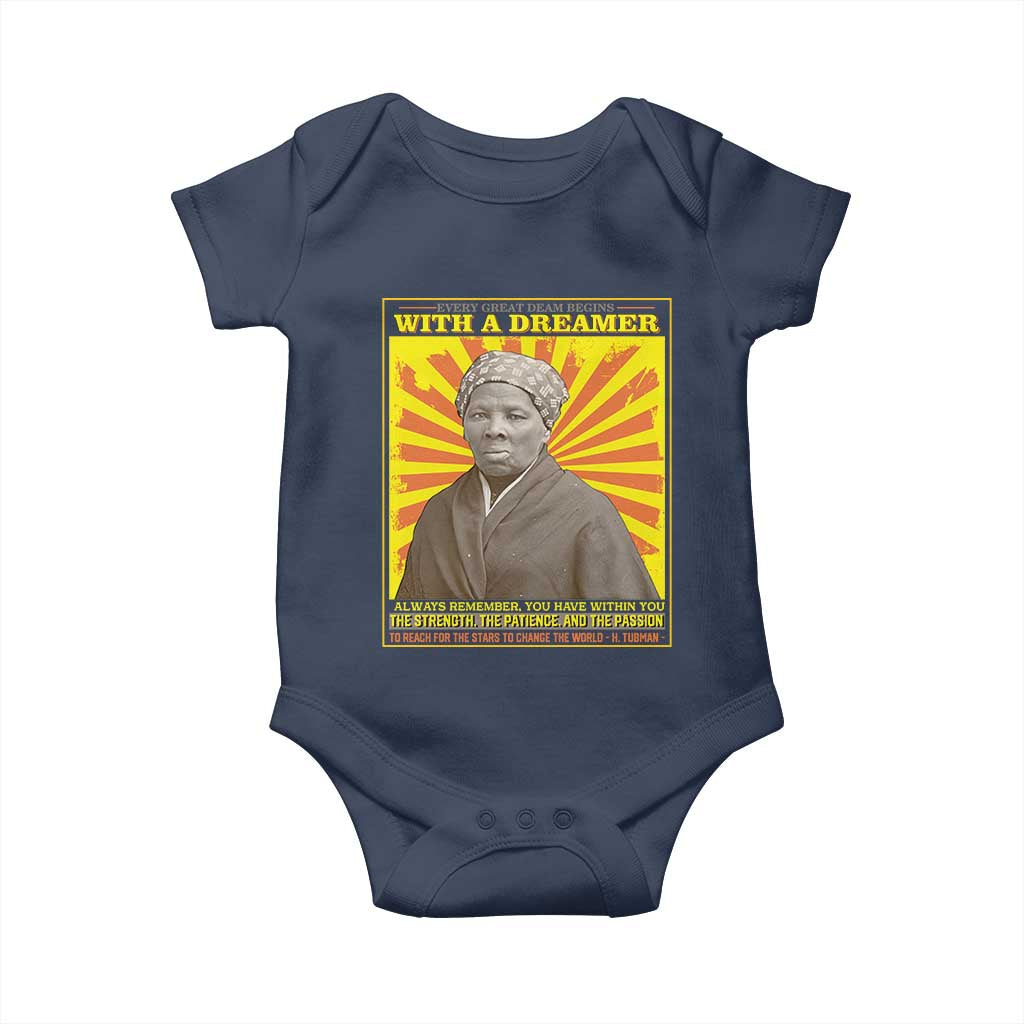 Harriet Tubman Baby Onesie Every Great Dream Begins With A Dreamer Black Pride TS09 Navy Print Your Wear