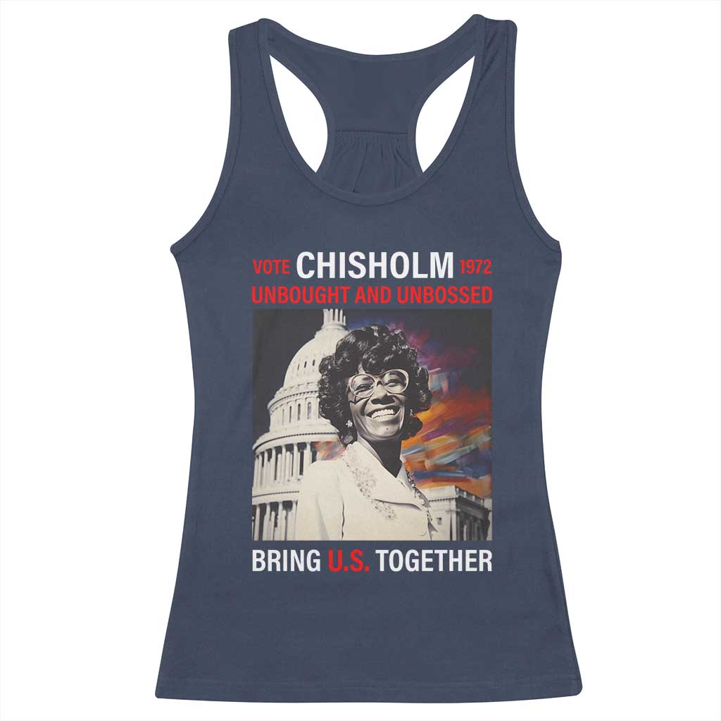 Shirley Chisholm Racerback Tank Top Unbought And Unbossed Bring U.S. Together BHM Melanin TS09 Navy Print Your Wear