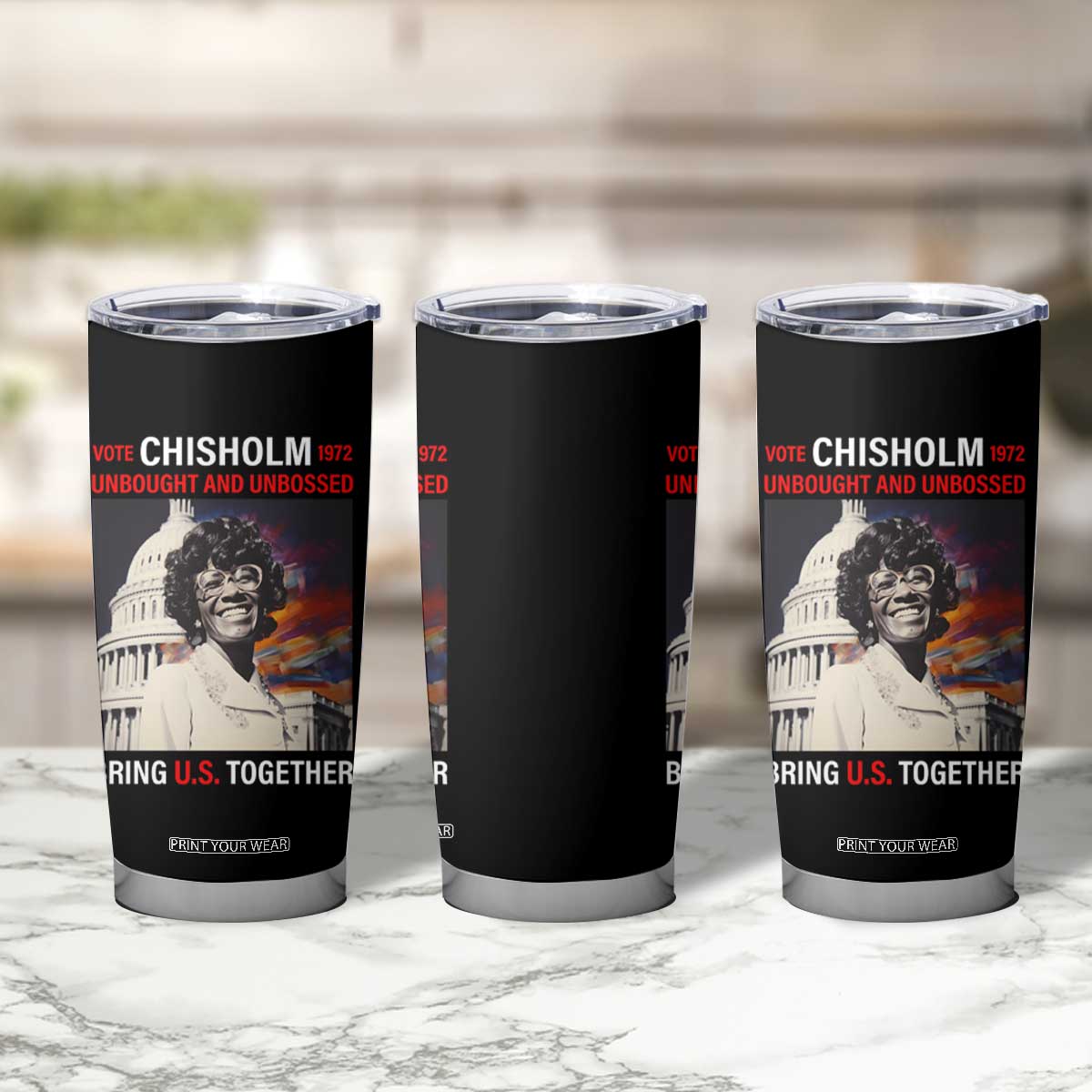 Shirley Chisholm Tumbler Cup Unbought And Unbossed Bring U.S. Together Black History Month TS09 Print Your Wear