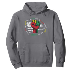 Black History Month Hoodie Dream Like Martin Write Like Maya Fight Like Malcolm Lead Like Harriet Speak Like Fredrick TS09 Charcoal Printyourwear