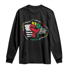 Black Civil Rights Long Sleeve Shirt Dream Like Martin Write Like Maya Fight Like Macolm Lead Like Harriet Speak Like Fredrick TS09 Black Print Your Wear