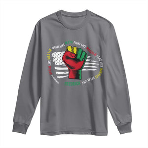 Black Civil Rights Long Sleeve Shirt Dream Like Martin Write Like Maya Fight Like Macolm Lead Like Harriet Speak Like Fredrick TS09 Charcoal Print Your Wear