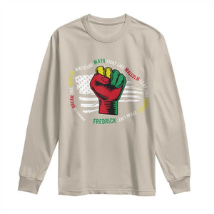 Black Civil Rights Long Sleeve Shirt Dream Like Martin Write Like Maya Fight Like Macolm Lead Like Harriet Speak Like Fredrick TS09 Sand Print Your Wear