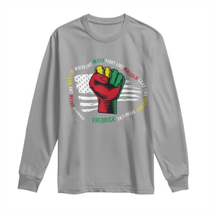 Black Civil Rights Long Sleeve Shirt Dream Like Martin Write Like Maya Fight Like Macolm Lead Like Harriet Speak Like Fredrick TS09 Sport Gray Print Your Wear