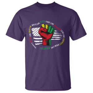 Black History Month T Shirt Dream Like Martin Write Like Maya Fight Like Malcolm Lead Like Harriet Speak Like Fredrick TS09 Purple Printyourwear