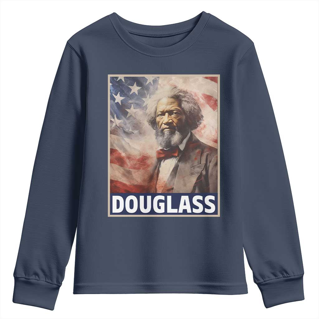 Frederick Douglass Youth Sweatshirt African American Hero Black Civil Rights TS09 Navy Print Your Wear