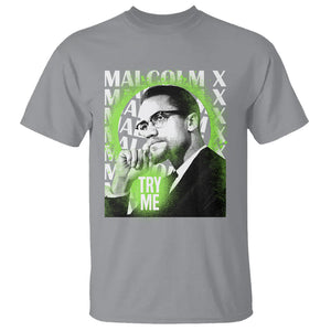 Malcolm X T Shirt Try Me Aesthetic Art Black History Month TS09 Sport Gray Printyourwear