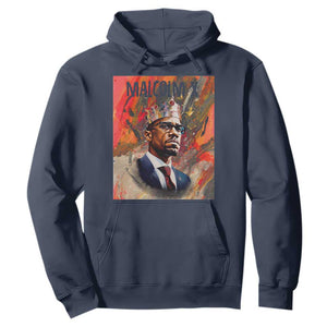 Malcolm X Hoodie King Hip Hop Aesthetic Art Black History Month TS09 Navy Printyourwear