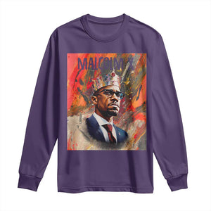 Malcolm X Long Sleeve Shirt King Hip Hop Aesthetic Art Black Civil Rights TS09 Purple Print Your Wear