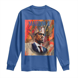 Malcolm X Long Sleeve Shirt King Hip Hop Aesthetic Art Black Civil Rights TS09 Royal Blue Print Your Wear