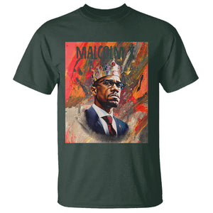 Malcolm X T Shirt King Hip Hop Aesthetic Art Black History Month TS09 Dark Forest Green Printyourwear