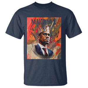 Malcolm X T Shirt King Hip Hop Aesthetic Art Black History Month TS09 Navy Printyourwear