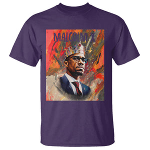 Malcolm X T Shirt King Hip Hop Aesthetic Art Black History Month TS09 Purple Printyourwear