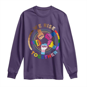 Black History Month Long Sleeve Shirt We Rise Together Equality Awesome Melanin LGBT TS09 Purple Print Your Wear