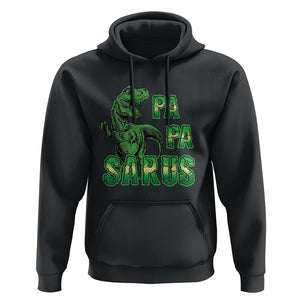 Papasaurus Funny Dinosaur Father's Day Hoodie TS09 Black Print Your Wear
