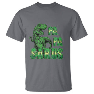 Papasaurus Funny Dinosaur Father's Day T Shirt TS09 Charcoal Print Your Wear