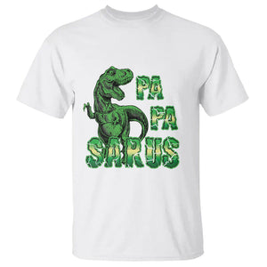 Papasaurus Funny Dinosaur Father's Day T Shirt TS09 White Print Your Wear