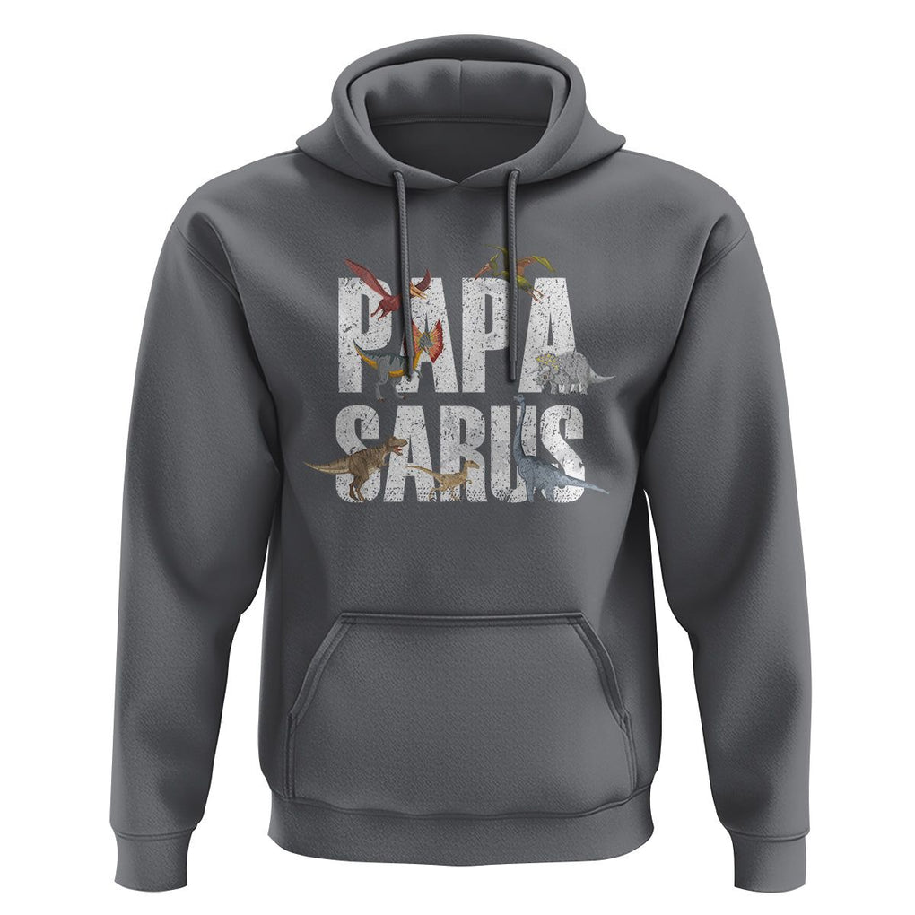 Papasaurus Funny Dinosaur Father's Day Hoodie TS09 Charcoal Print Your Wear