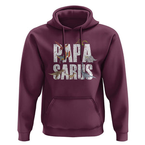 Papasaurus Funny Dinosaur Father's Day Hoodie TS09 Maroon Print Your Wear