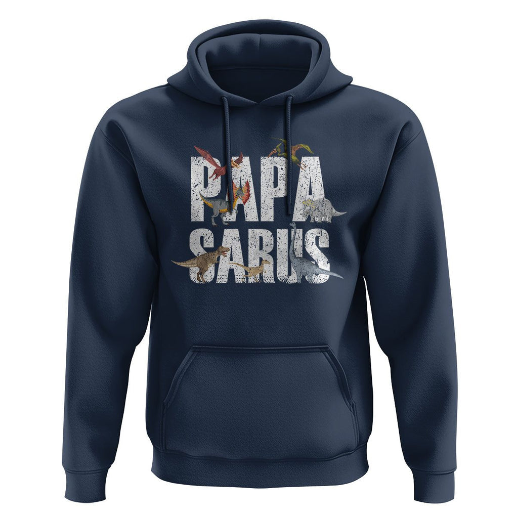 Papasaurus Funny Dinosaur Father's Day Hoodie TS09 Navy Print Your Wear