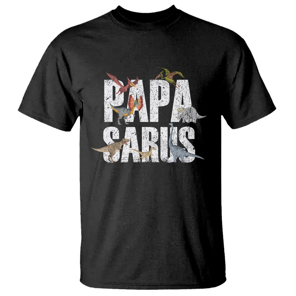 Papasaurus Funny Dinosaur Father's Day T Shirt TS09 Black Print Your Wear