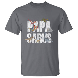 Papasaurus Funny Dinosaur Father's Day T Shirt TS09 Charcoal Print Your Wear