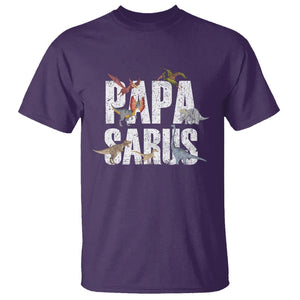 Papasaurus Funny Dinosaur Father's Day T Shirt TS09 Purple Print Your Wear