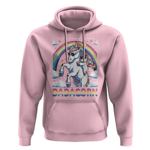 Dadacorn Funny Unicorn Father's Day Hoodie TS09 Light Pink Print Your Wear