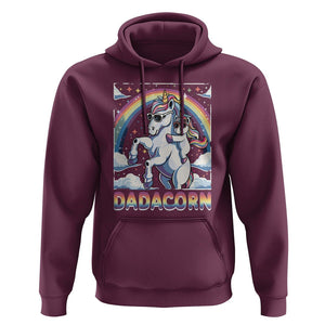 Dadacorn Funny Unicorn Father's Day Hoodie TS09 Maroon Print Your Wear