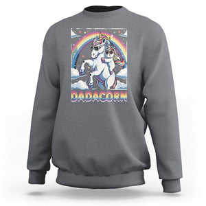 Dadacorn Funny Unicorn Father's Day Sweatshirt TS09 Charcoal Print Your Wear