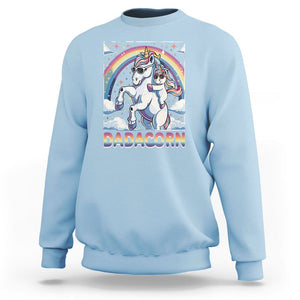 Dadacorn Funny Unicorn Father's Day Sweatshirt TS09 Light Blue Print Your Wear