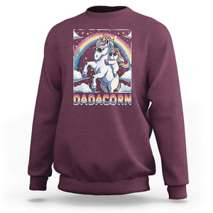 Dadacorn Funny Unicorn Father's Day Sweatshirt TS09 Maroon Print Your Wear