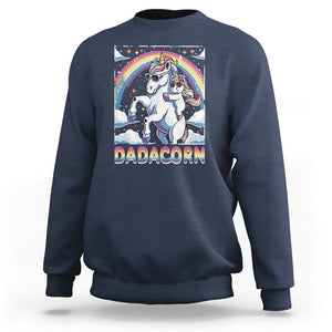 Dadacorn Funny Unicorn Father's Day Sweatshirt TS09 Navy Print Your Wear