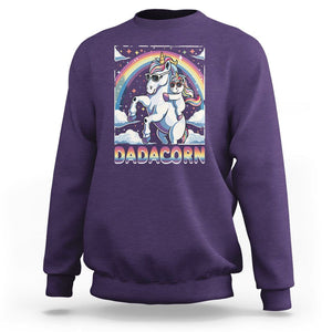 Dadacorn Funny Unicorn Father's Day Sweatshirt TS09 Purple Print Your Wear