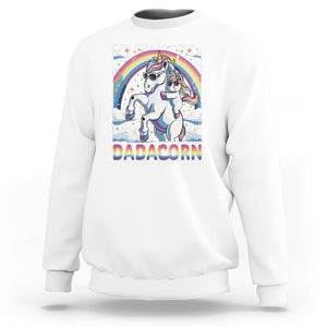 Dadacorn Funny Unicorn Father's Day Sweatshirt TS09 White Print Your Wear