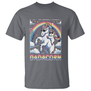 Dadacorn Funny Unicorn Father's Day T Shirt TS09 Charcoal Print Your Wear